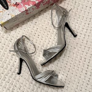 Chinese Laundry Willy Silver Shimmer Heels